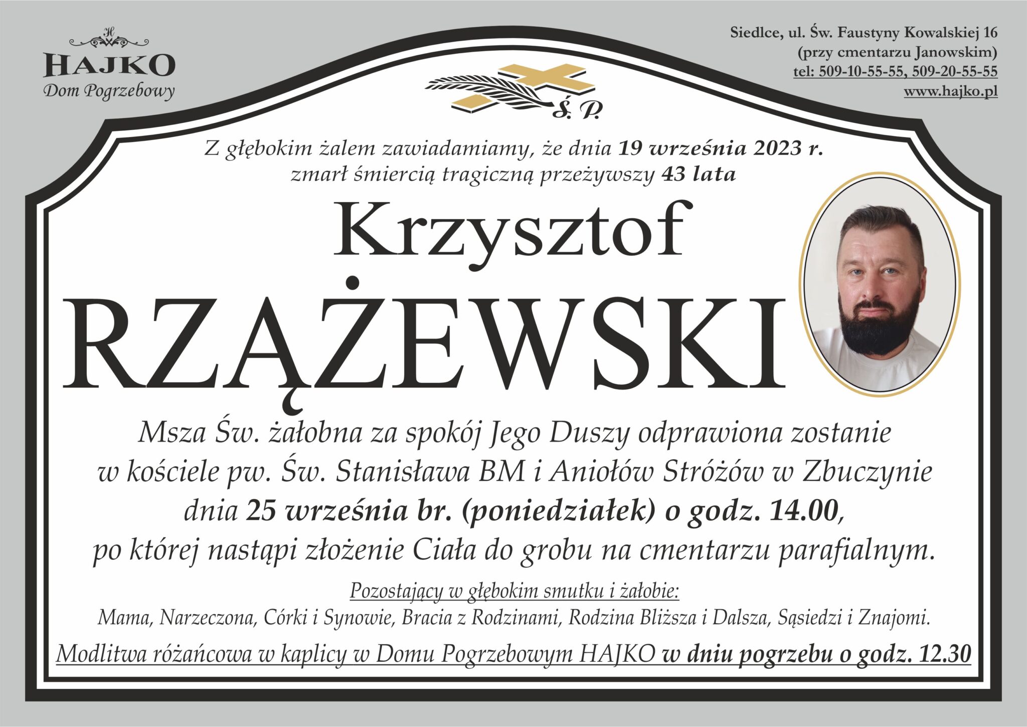 Rzążewski Krzysztof - Dom Pogrzebowy HAJKO